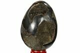 Septarian Dragon Egg Geode - Black Crystals #118710-1